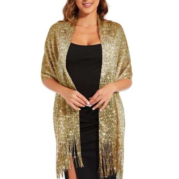 gold shawls for evening dresses Esmeralda - Silk Scarf Shawl
